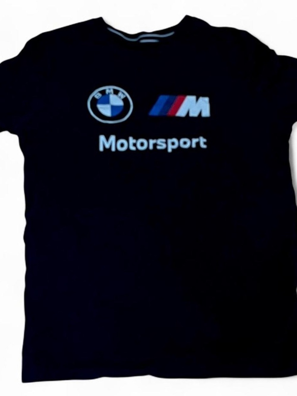 BMW Black Motorsport Logo T-Shirt with M Stripes